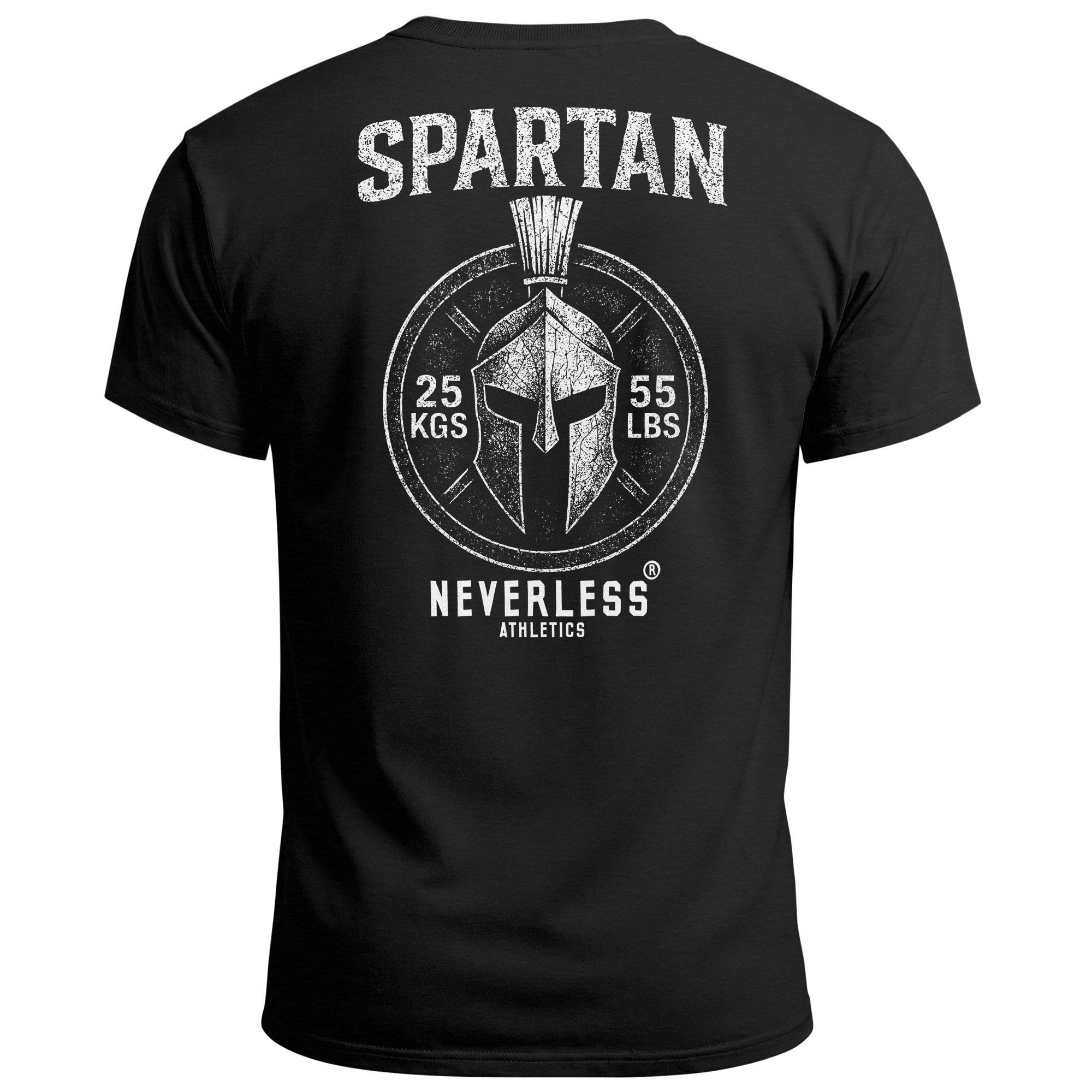 Neverless Print-Shirt Herren T-Shirt Backprint Sparta Fitness Shirt mitHelm Grafik – mit Print