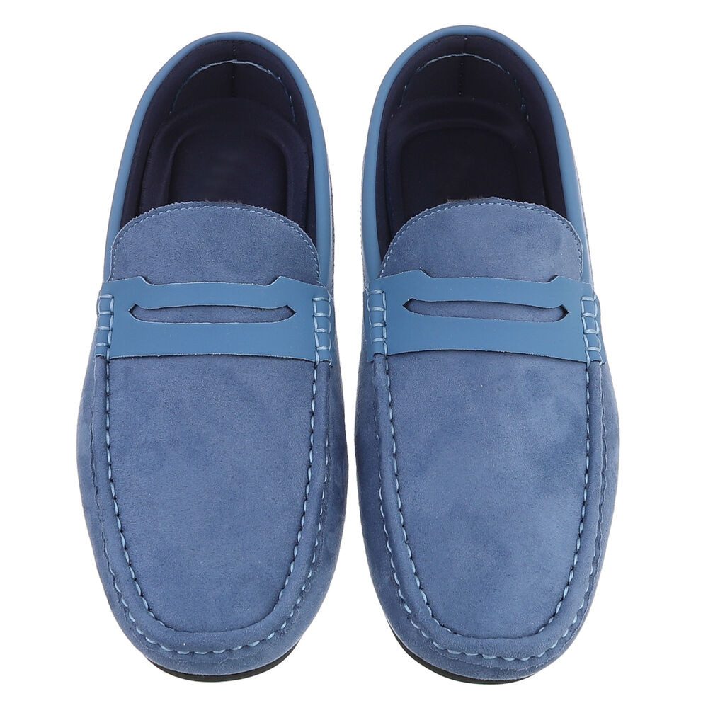 Coolwalk Herren Loafer Slipper in Veloursleder-Optik Slipper (91563776) Flach Slipper in Blau – Bild 4 von 5