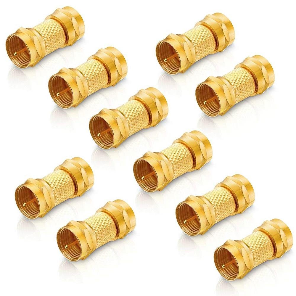 conecto Adapter F-Stecker auf F-Stecker vergoldet gold (10 Stück) SAT-Kabel