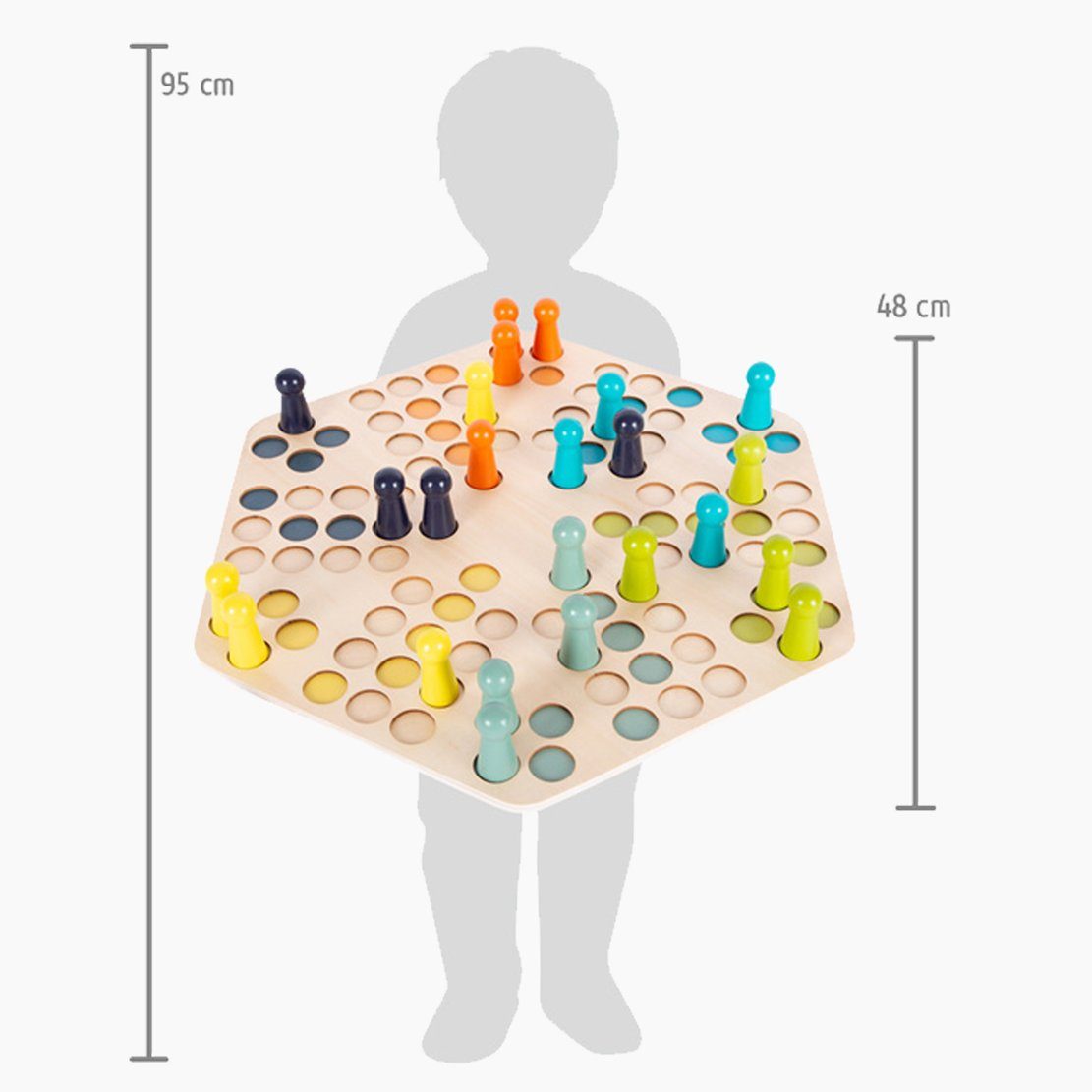 Small Foot Spielesammlung Ludo xxl für 6 Spieler, Geselschaftsspiel, überzeugt durch sein XXL-Format mit extra großen Figuren