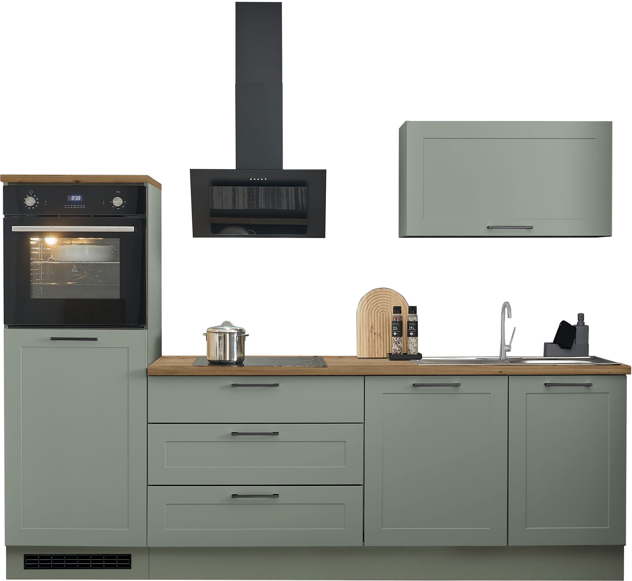 BASIC by Balculina Küchenzeile Marsi, Breite 260 cm, wahlweise mit E-Geräten, mit Soft-Close-Funktion
