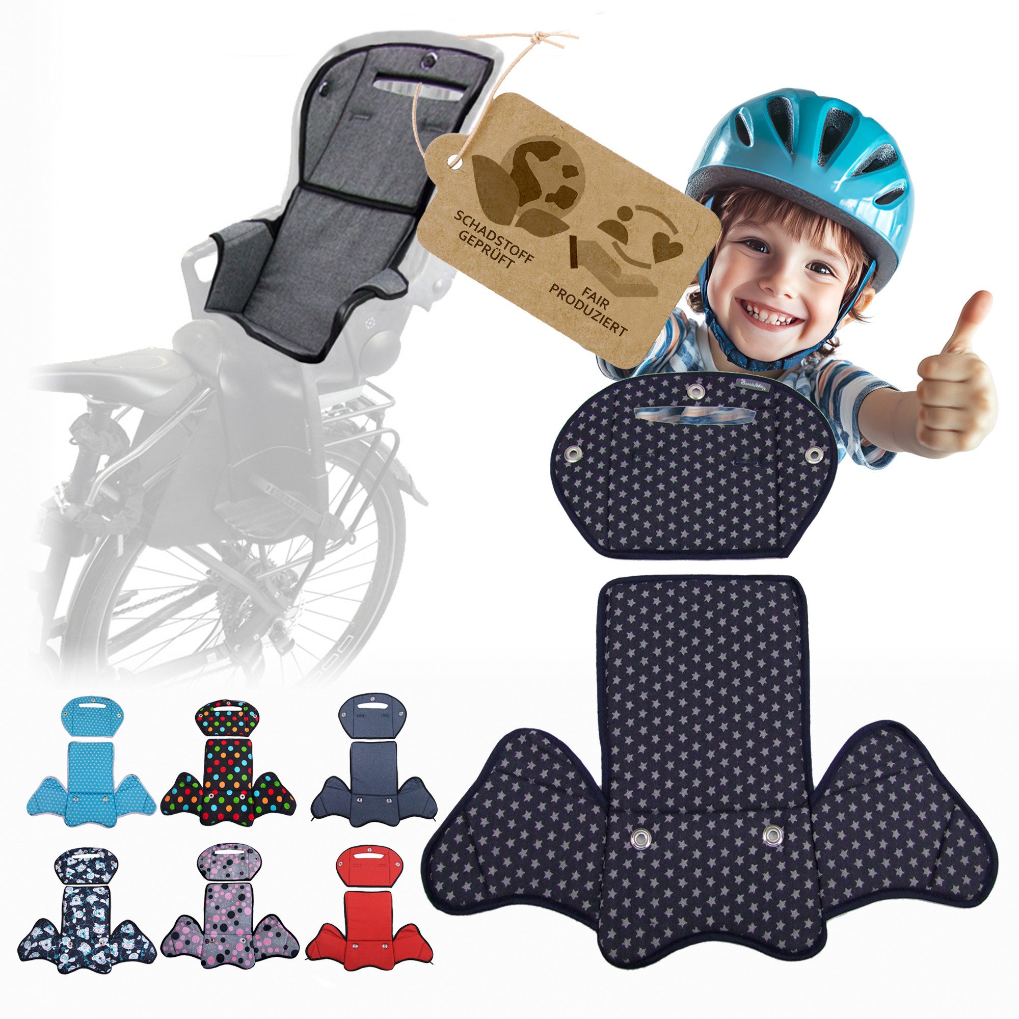 Fahrradkindersitz Ersatzbezug Sitzkissen für Fahrradsitz kompatibel mit Römer Jockey M4
