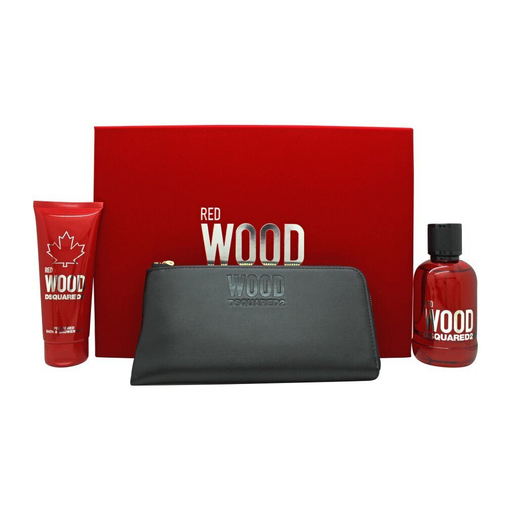 Duft-Set Dsquared² Red Wood Eau de Toilette 100ml + Shower Gel 100ml + Tasche