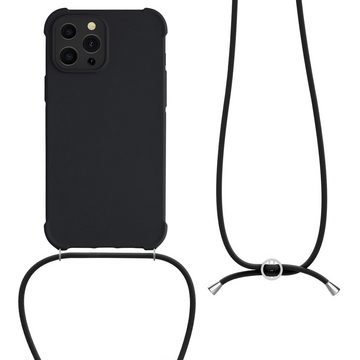 kwmobile Handyhülle Hülle für Apple iPhone 13 Pro Max, mit Metall Kette zum Umhängen - Silikon Handy Cover Case Schutzhülle