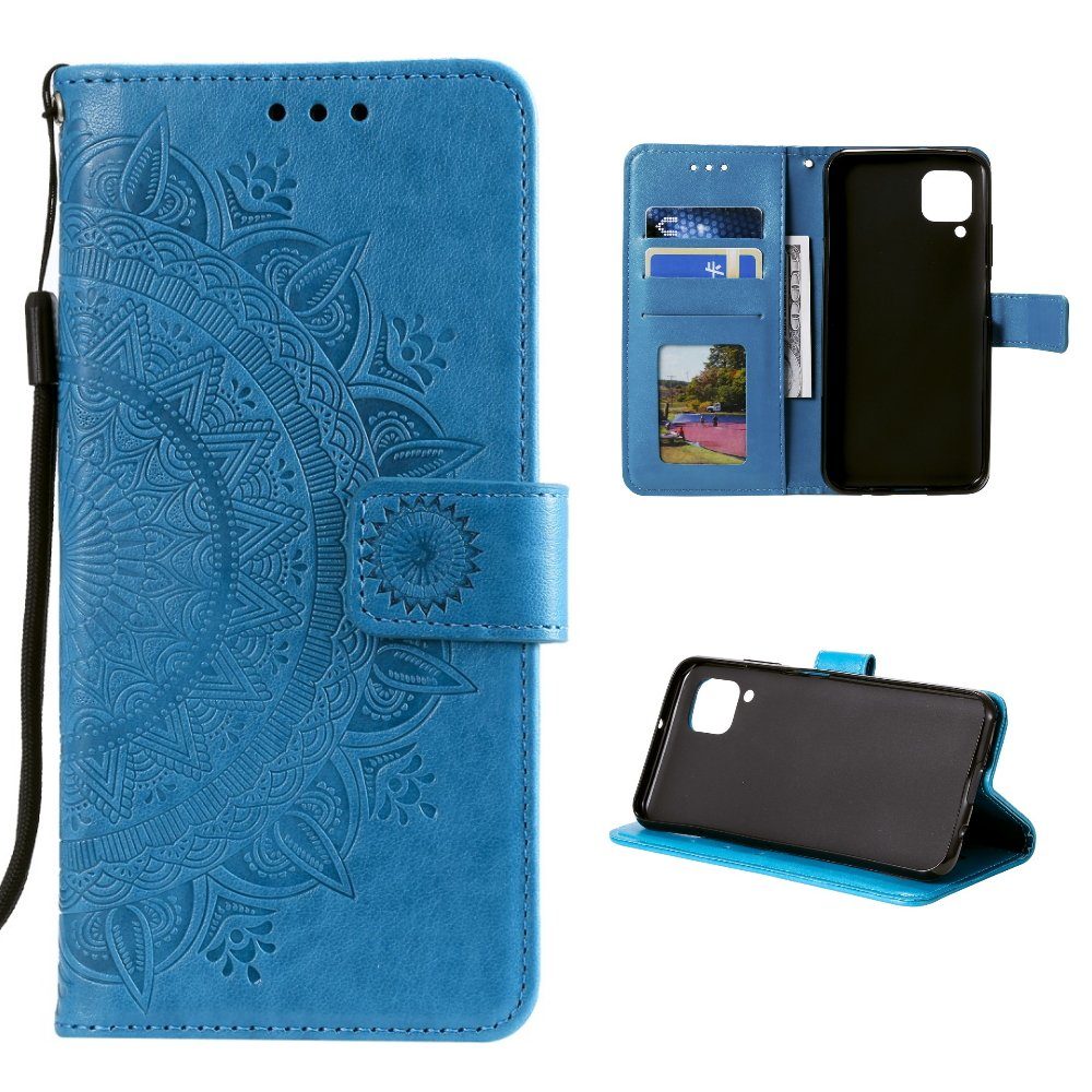 CoverKingz Handyhülle Hülle für Samsung Galaxy A12/M12 Flip Case Cover  Handy Tasche Etui 16,5 cm (6,5 Zoll), Handyhülle Schutzhülle mit Kartenfach  Schutztasche Motiv Mandala