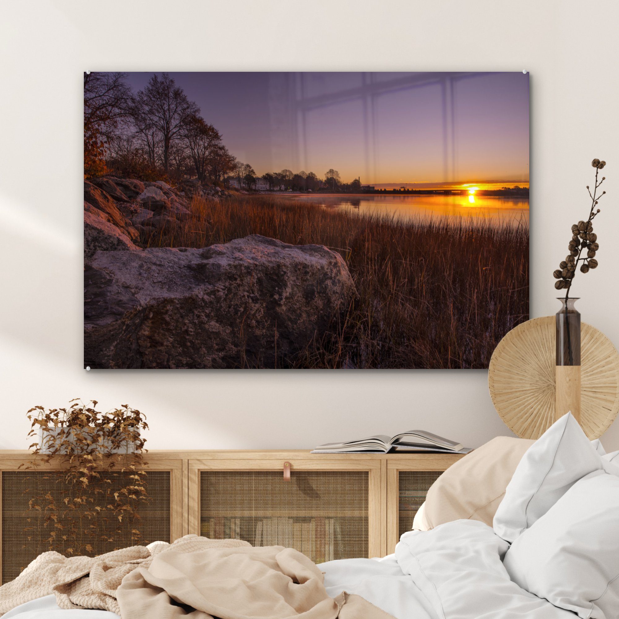 MuchoWow Acrylglasbild Sonnenaufgang Maine, Schlafzimmer (1 in Acrylglasbilder Wohnzimmer St), &
