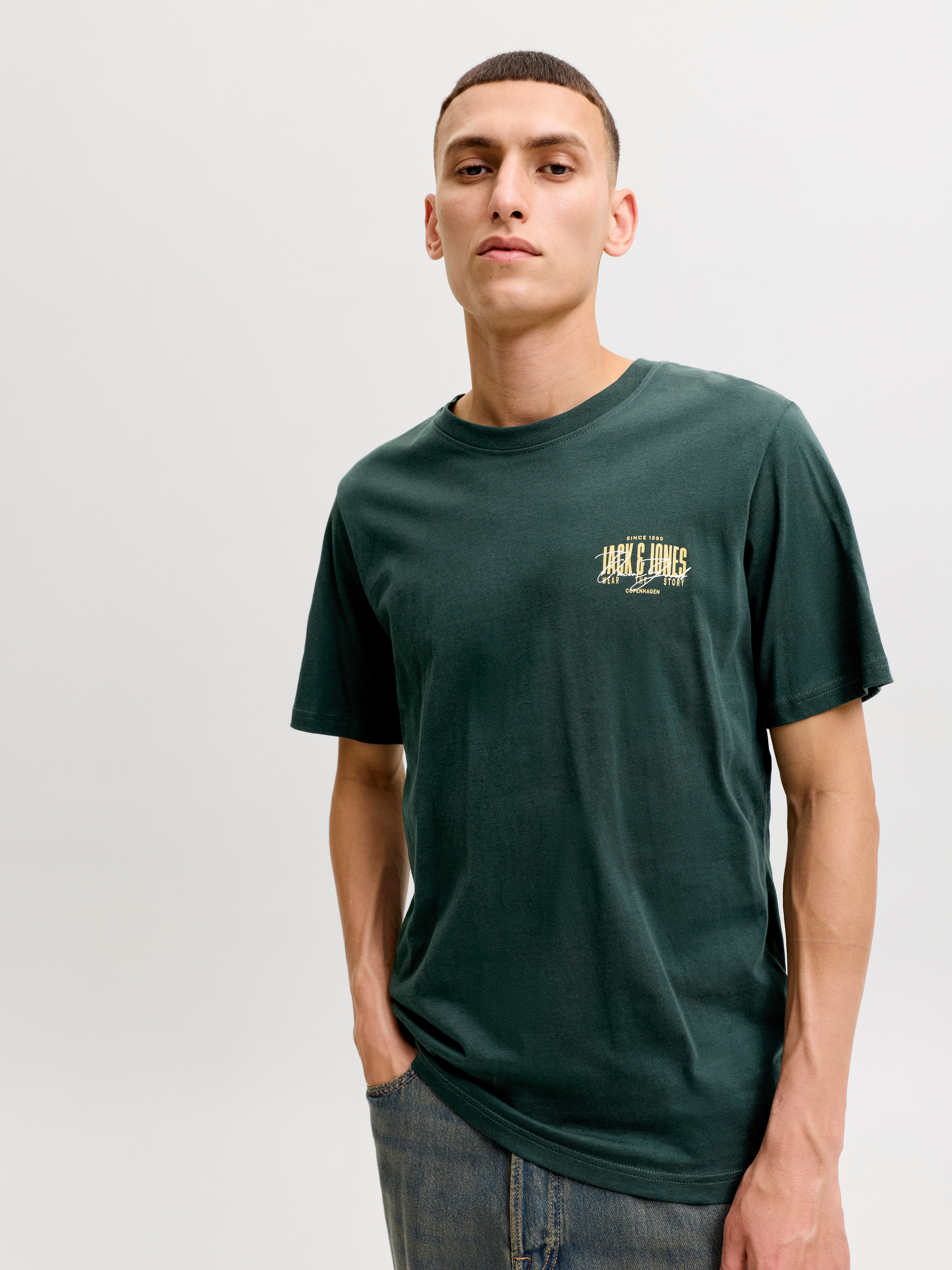 Jack & Jones T-Shirt JJAERO TEE SS CREW NECK Baumwolle, regular fit