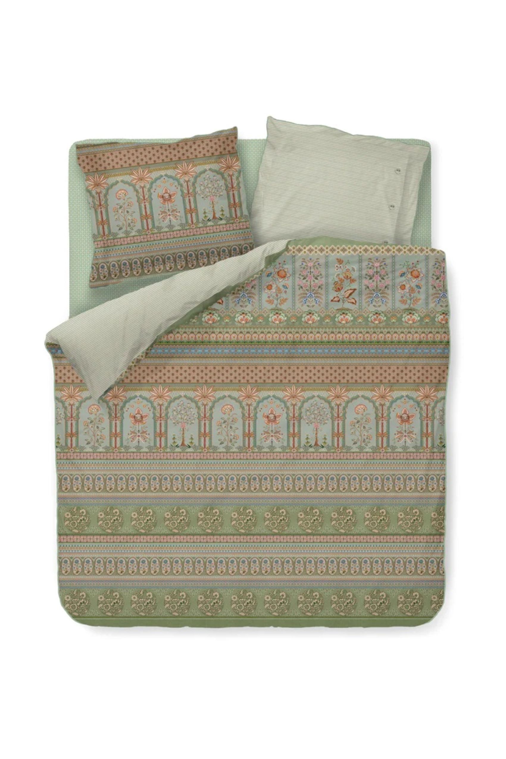 PiP Studio Bettwäsche PIP Studio Perkal Bettwäsche 135x200 Bollywood Dreams green Ornamente, Perkal, 2 teilig, fein gewebter 100% Baumwollperkal