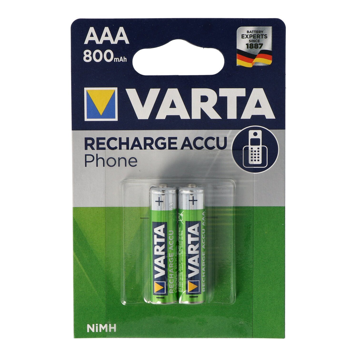 Varta T398 Phone Power Akku Micro/AAA 800mAh 2er Pack T398 4008496330 Akku
