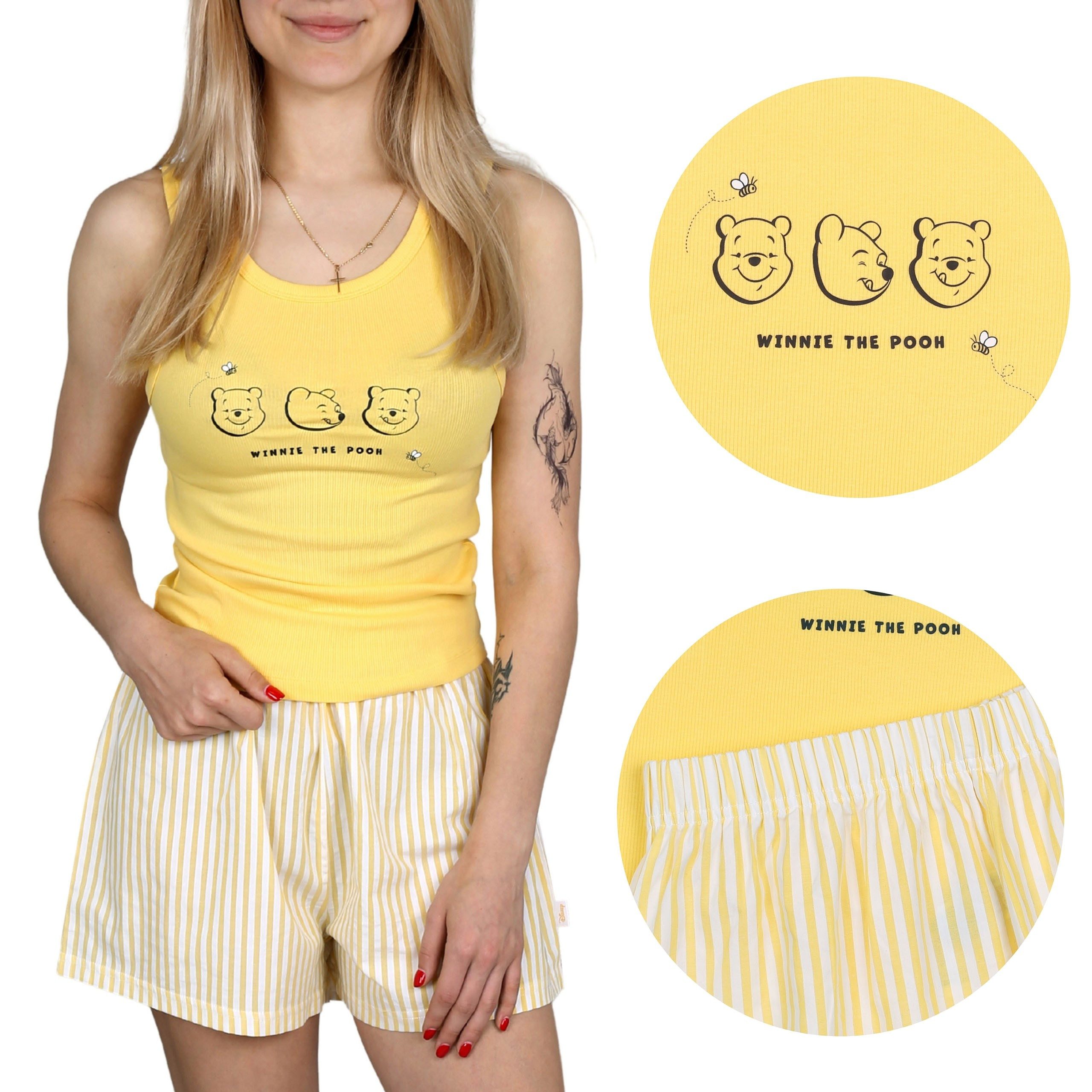 Schlafanzug Winnie the Pooh Disney Damen Kurzarm-Pyjama aus Baumwolle, L