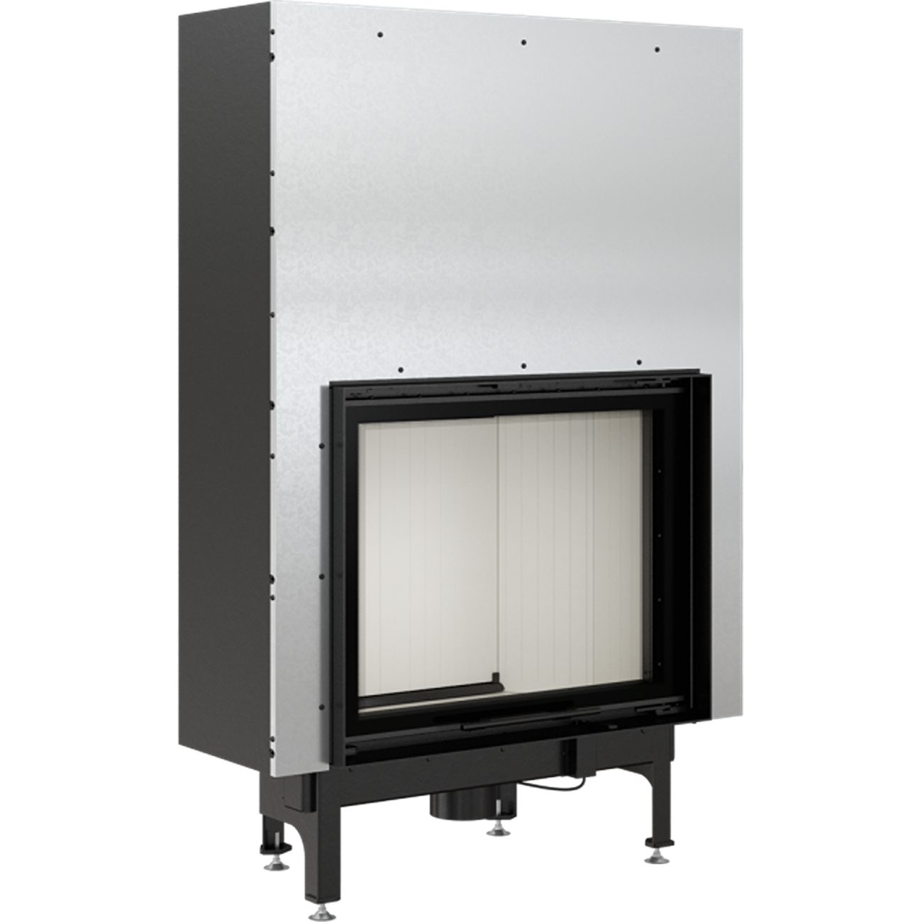 Kratki Камины Kamineinsatz aus Stahl NADIA 13 kW Ø 200 mit Schiebetür, 13,00 kW, Dauerbrand