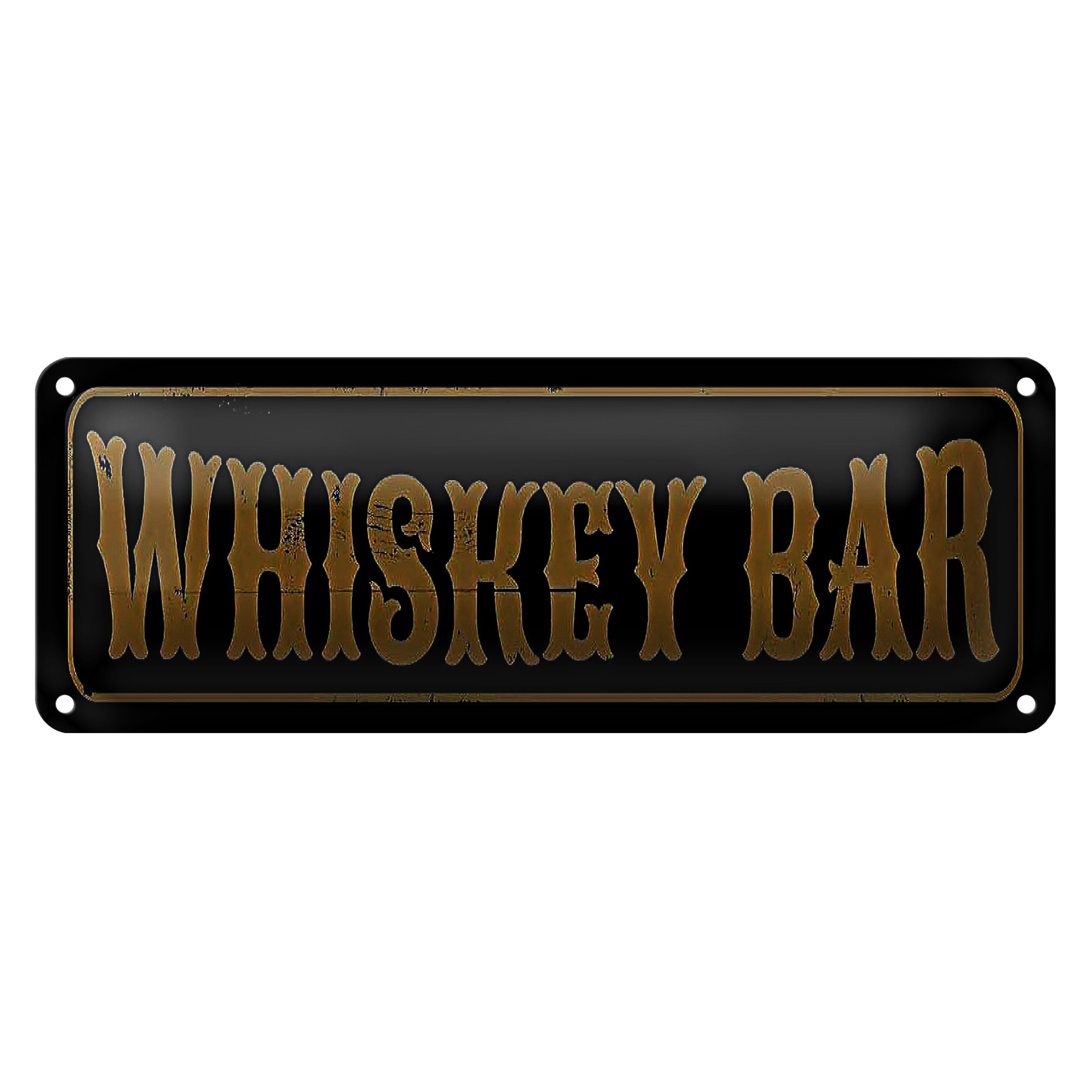 Metallschild Blechschild Hinweis 27x10cm Whiskey Bar Dekoration