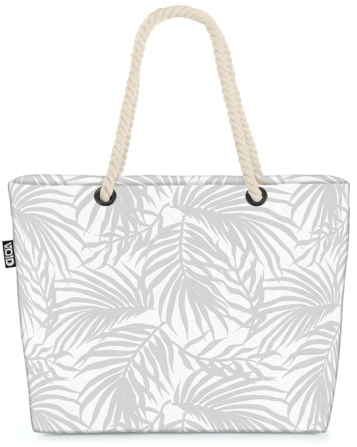 VOID Strandtasche (1-tlg), Tropen Blätter Beige Palme Dschungel Pflanzen Blumen Garten Terrasse | Strandtaschen