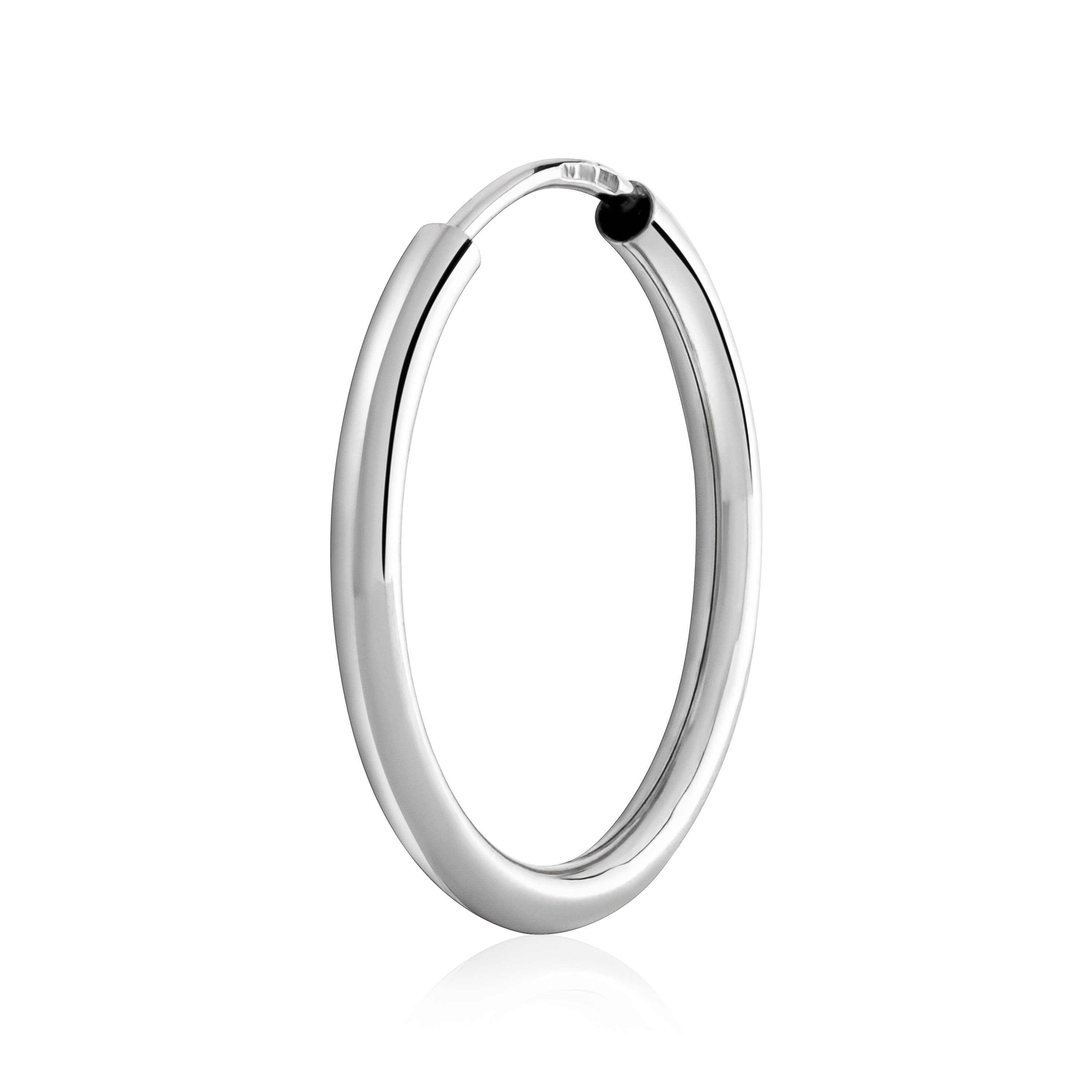 Single-Creole Einzel 20mm Creolen 925 Sterling Silber 2,0mm star