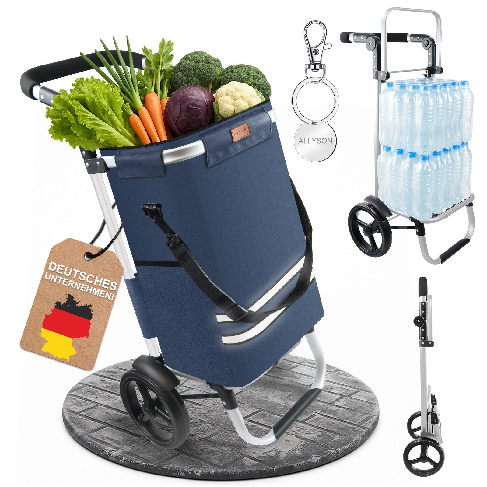Allyson Einkaufstrolley Einkaufswagen klappbar, Einkauftrolley mit 56L Kapa günstig online kaufen