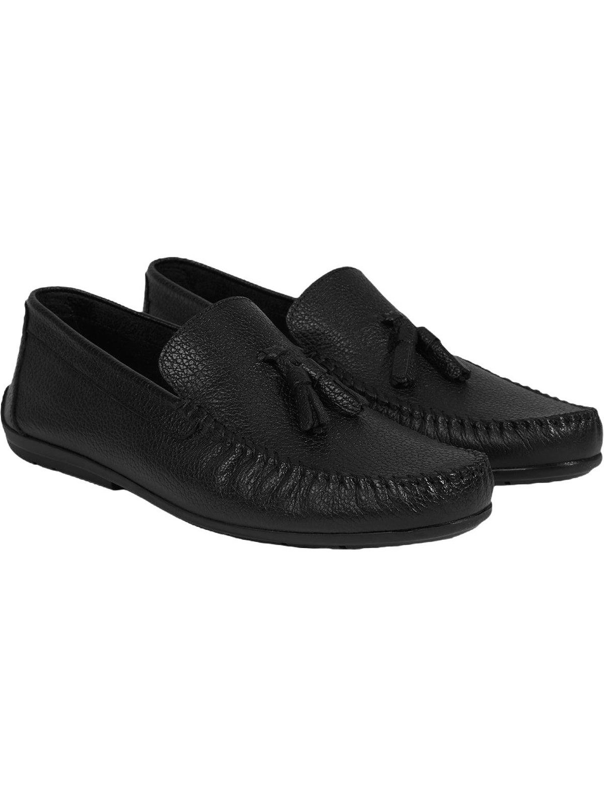 Herren-Slipper – Obermaterial Leder, Textilfutter, flacher Absatz, oh Loafer