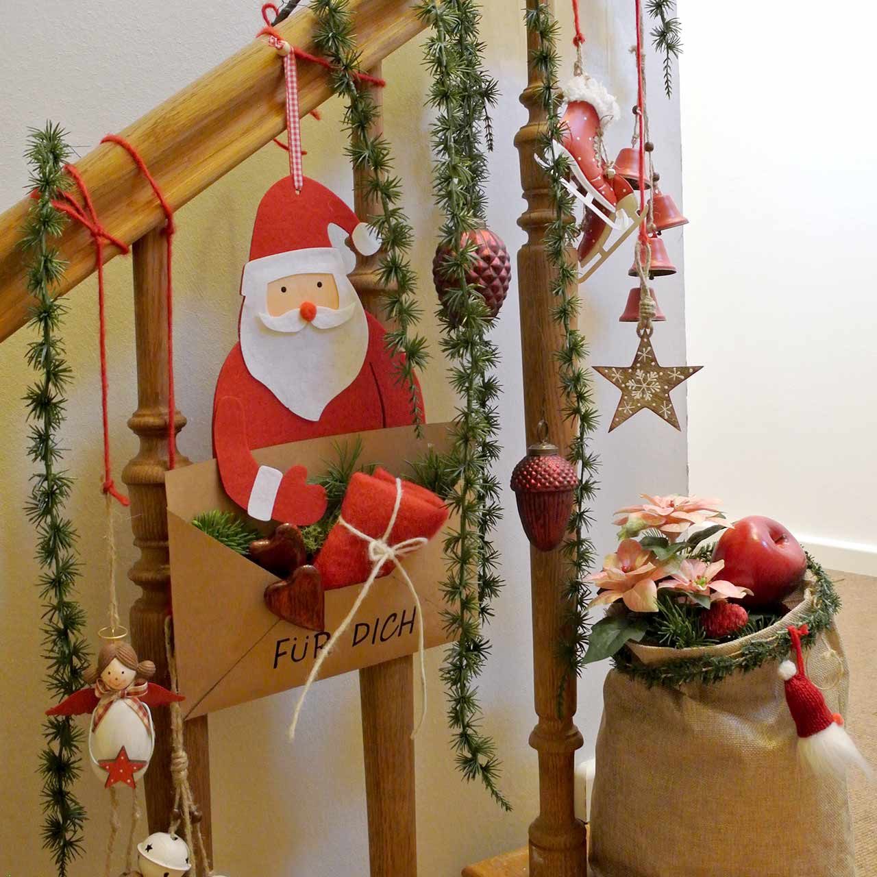 Florists Products Grußkarten Weihnachtsmann Anhänger mit Brief für Geschenkideen und, 4 Stück