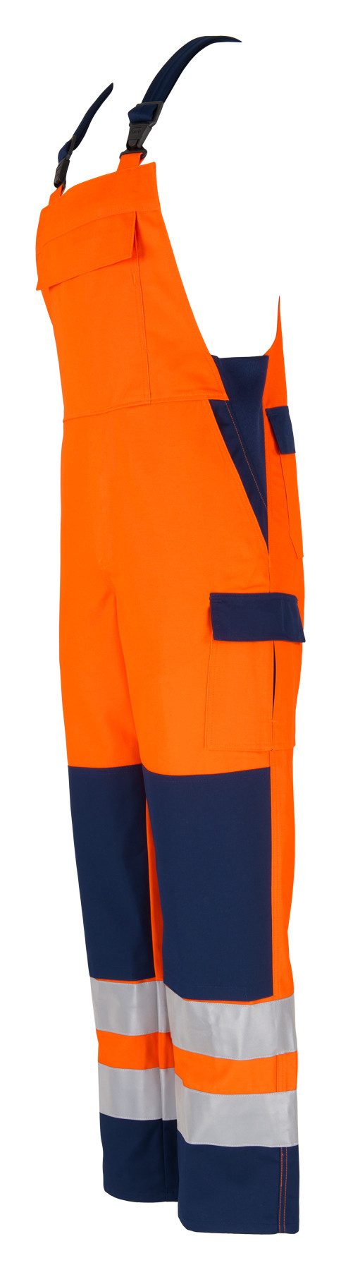 BEB Arbeitslatzhose beb HANDWERK Herren Latzhose WARNSCHUTZ BW Mix Orange/Marine
