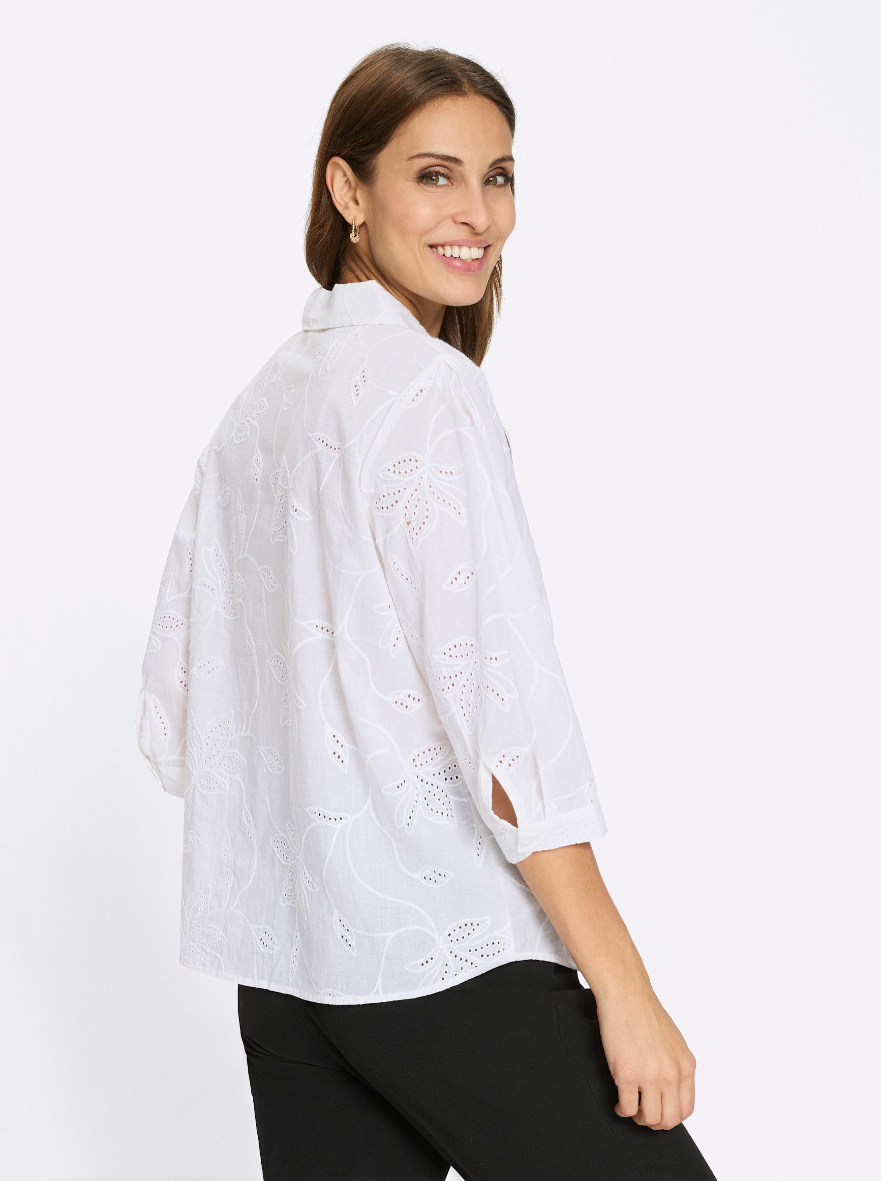 Witt Klassische Bluse Baumwoll-Bluse 3/4-Arm