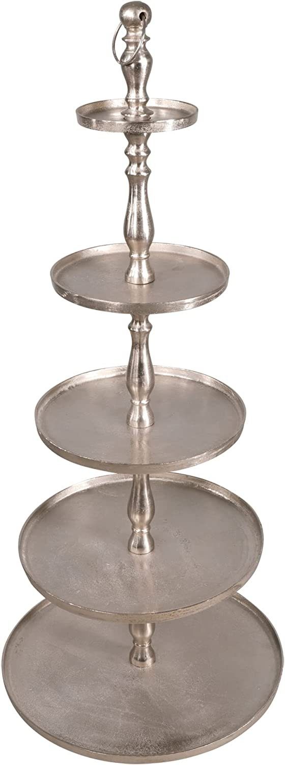 Lesli Living Dekoetagere Etagere Brush 140cm Aluminium gebürstet Silber 5-l günstig online kaufen