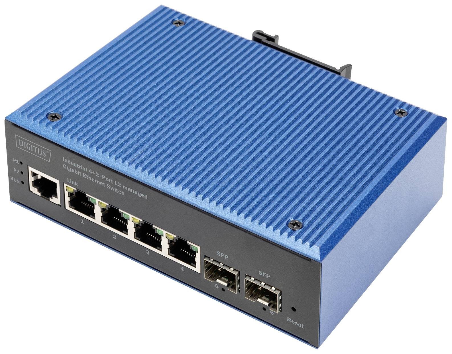 DIGITUS Switch 4+2 -Port L2 managed Gigabit Ethernet Netzwerk-Switch