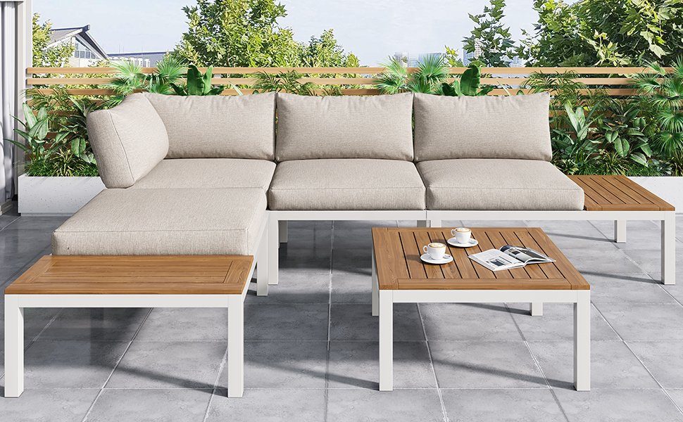 OKWISH GartenloungeSet Balkonmöbel Sitzgruppe LoungeSet, (aus