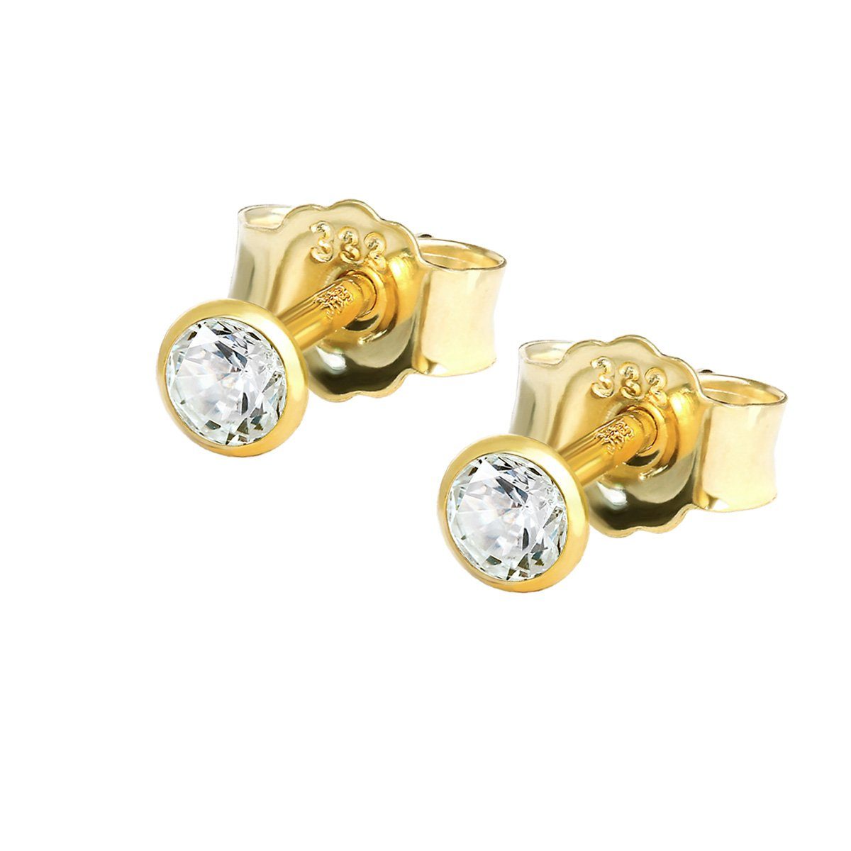 NKlaus Paar Ohrstecker Paar Winzige Ohrstecker 2,5mm Gelbgold 333 8 Karat (Paar)