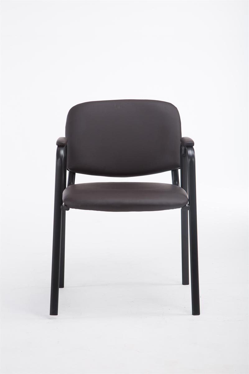 Metall Polsterung - Sitzfläche: mit Gestell: - Messestuhl), hochwertiger TPFLiving (Besprechungsstuhl Keen Besucherstuhl Konferenzstuhl Warteraumstuhl Kunstleder - braun schwarz -