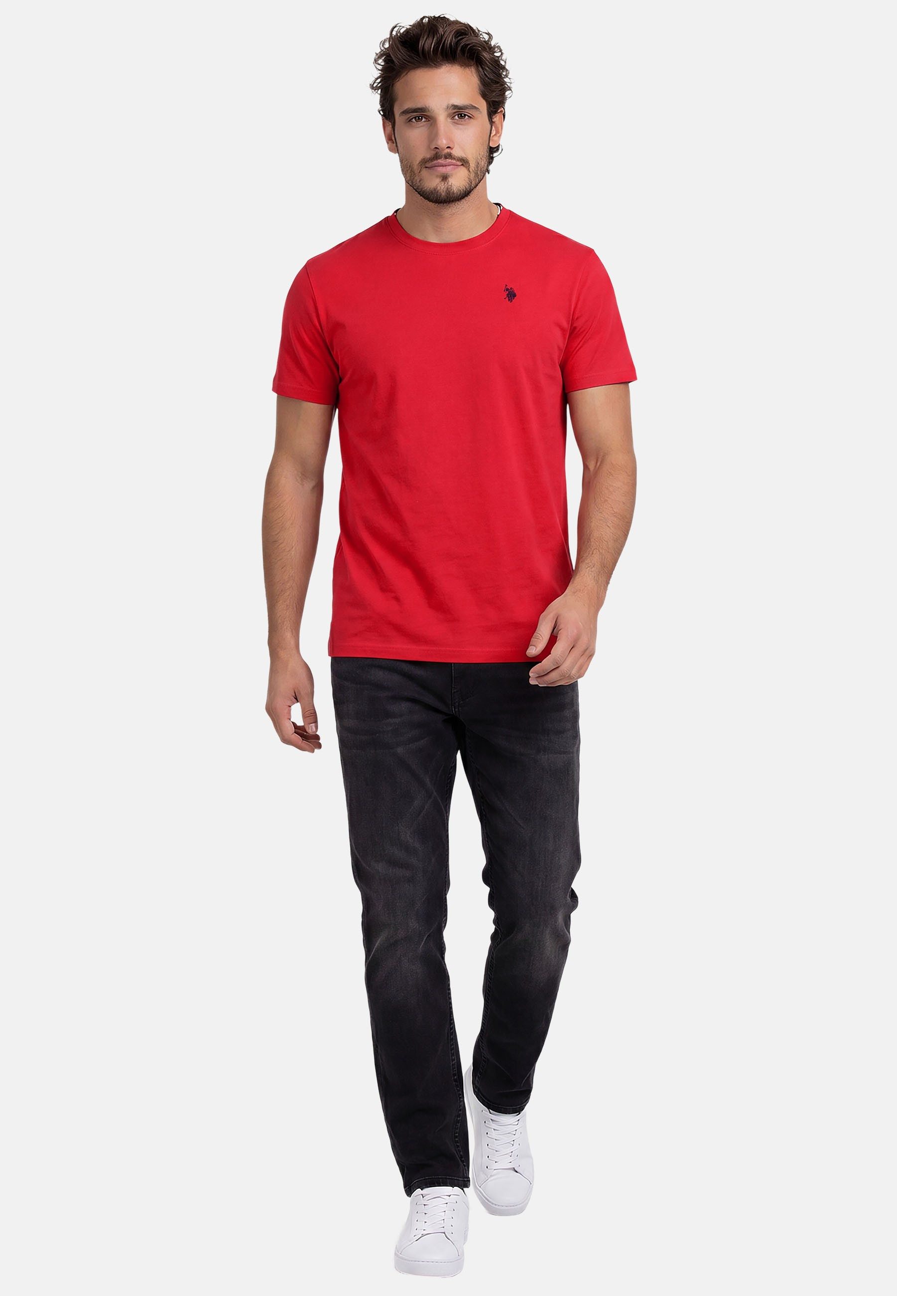 U.S. Polo Assn. T-Shirt USNaash – Herren Basic Shirt aus 100 % Baumwolle Klassischer Rundhalsausschnitt, weiches Material und Logo-Stickerei