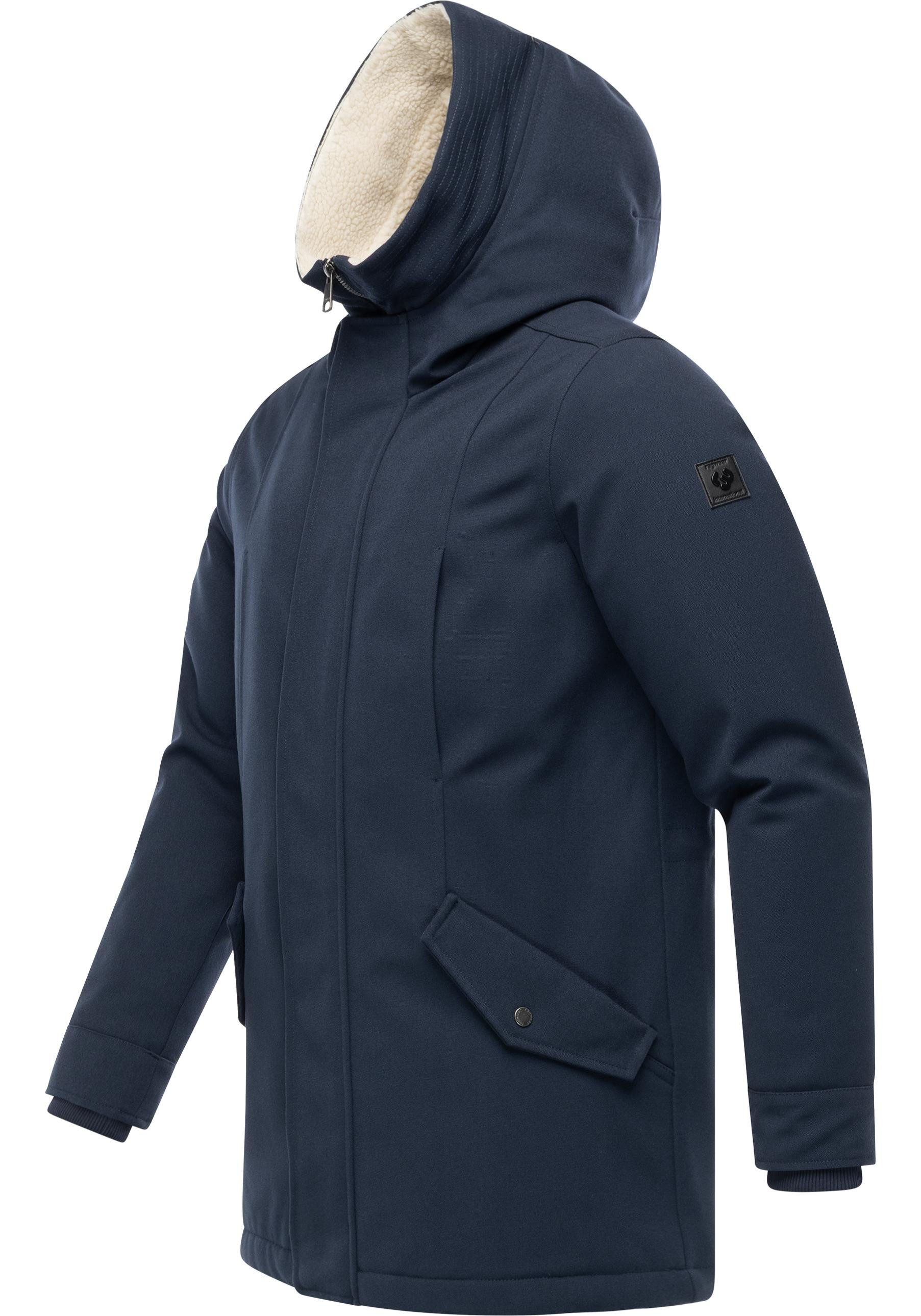 Ragwear Kurzmantel Mr Cany YOUMODO Wasserdichter Herren Wintermantel mit Kapuze