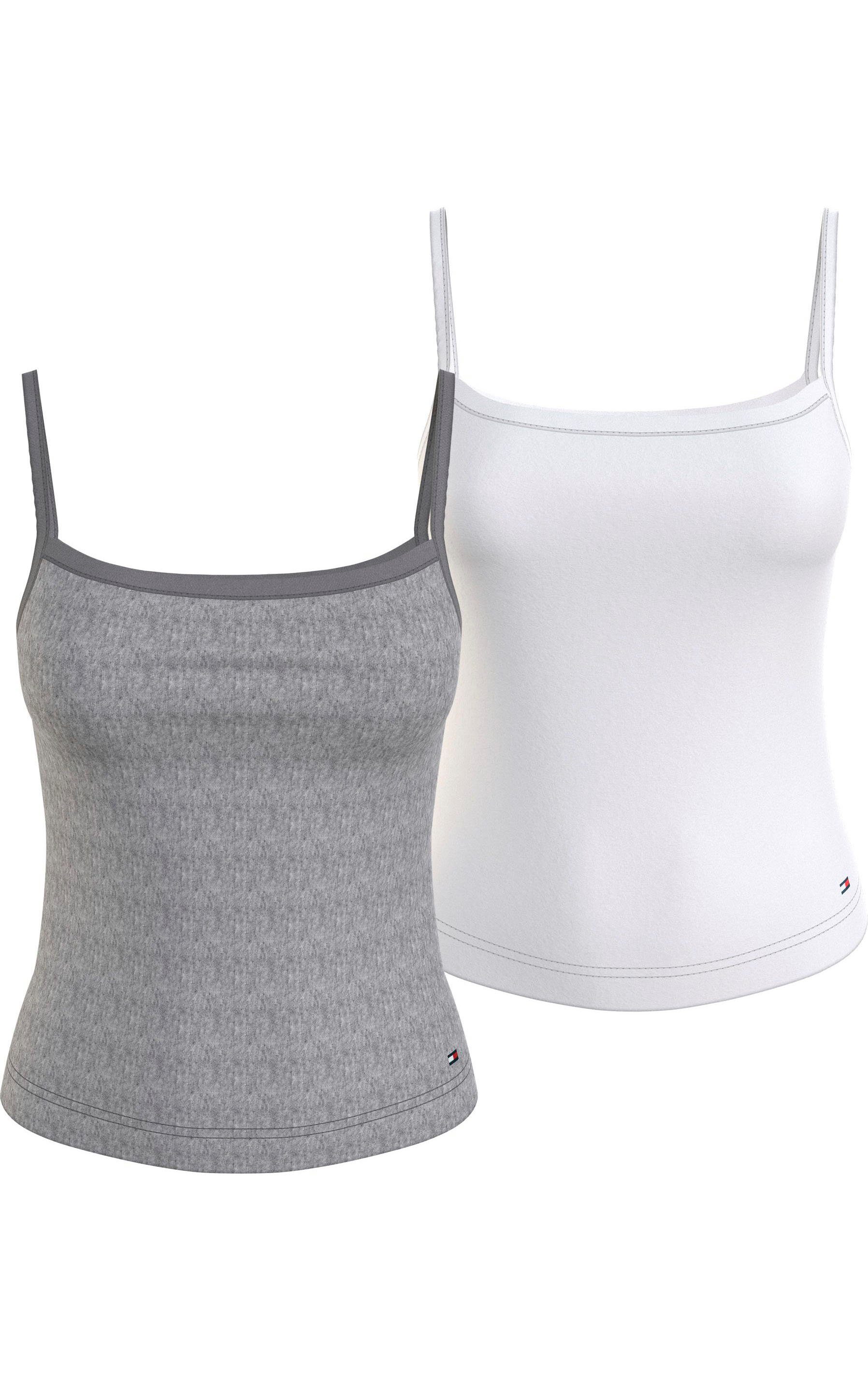 Tommy Hilfiger Spaghettitop White/Grey_Heather PACK 2 WITH 2er-Pack) (Packung, Underwear LACE CAMI