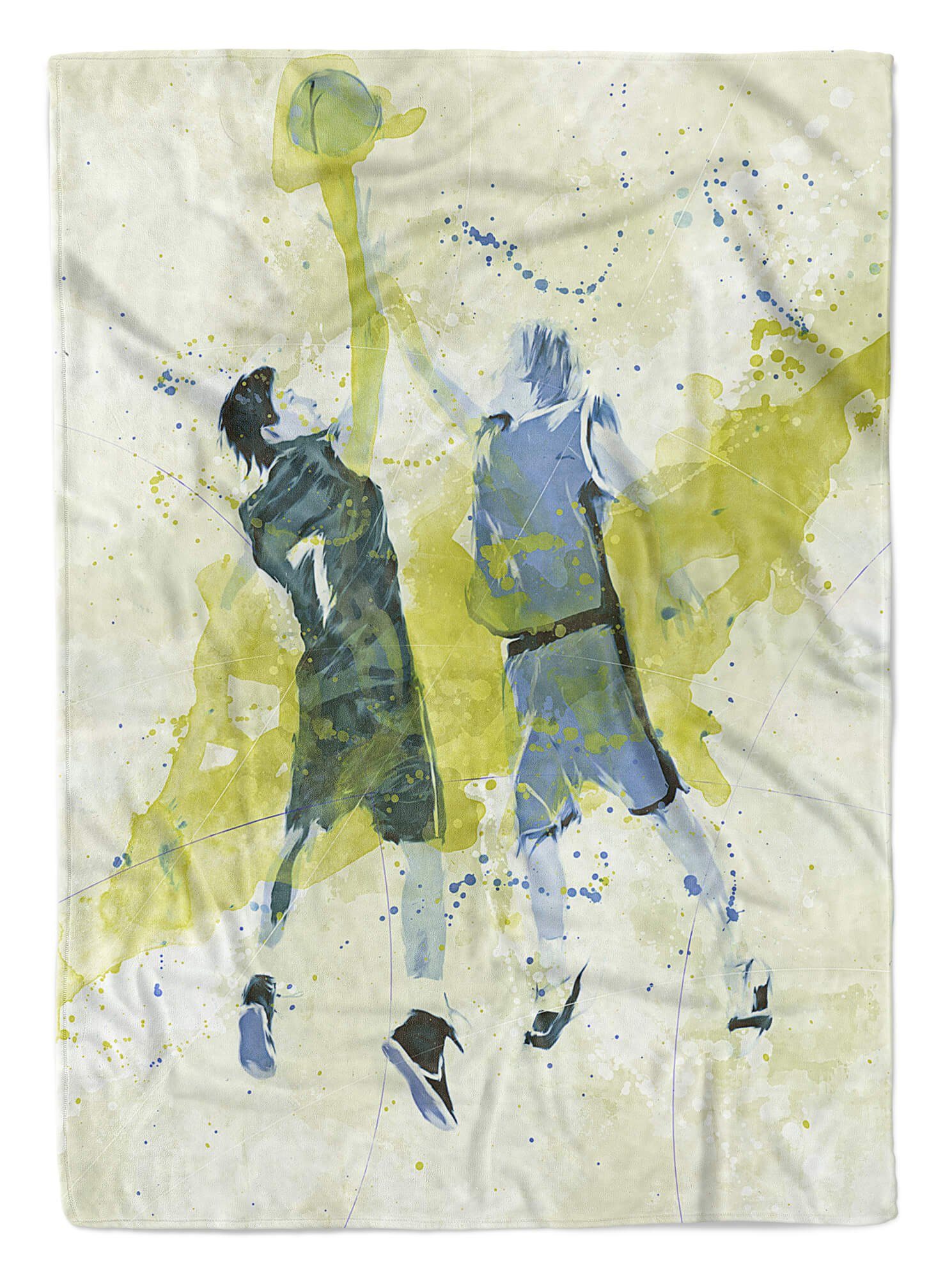 Handtücher SplashArt Sport Handtuch Strandhandtuch Saunatuch Kuscheldecke Kunstvoll Basketball Sport, Baumwolle-Polyester-Mix (1-St), Handtuch