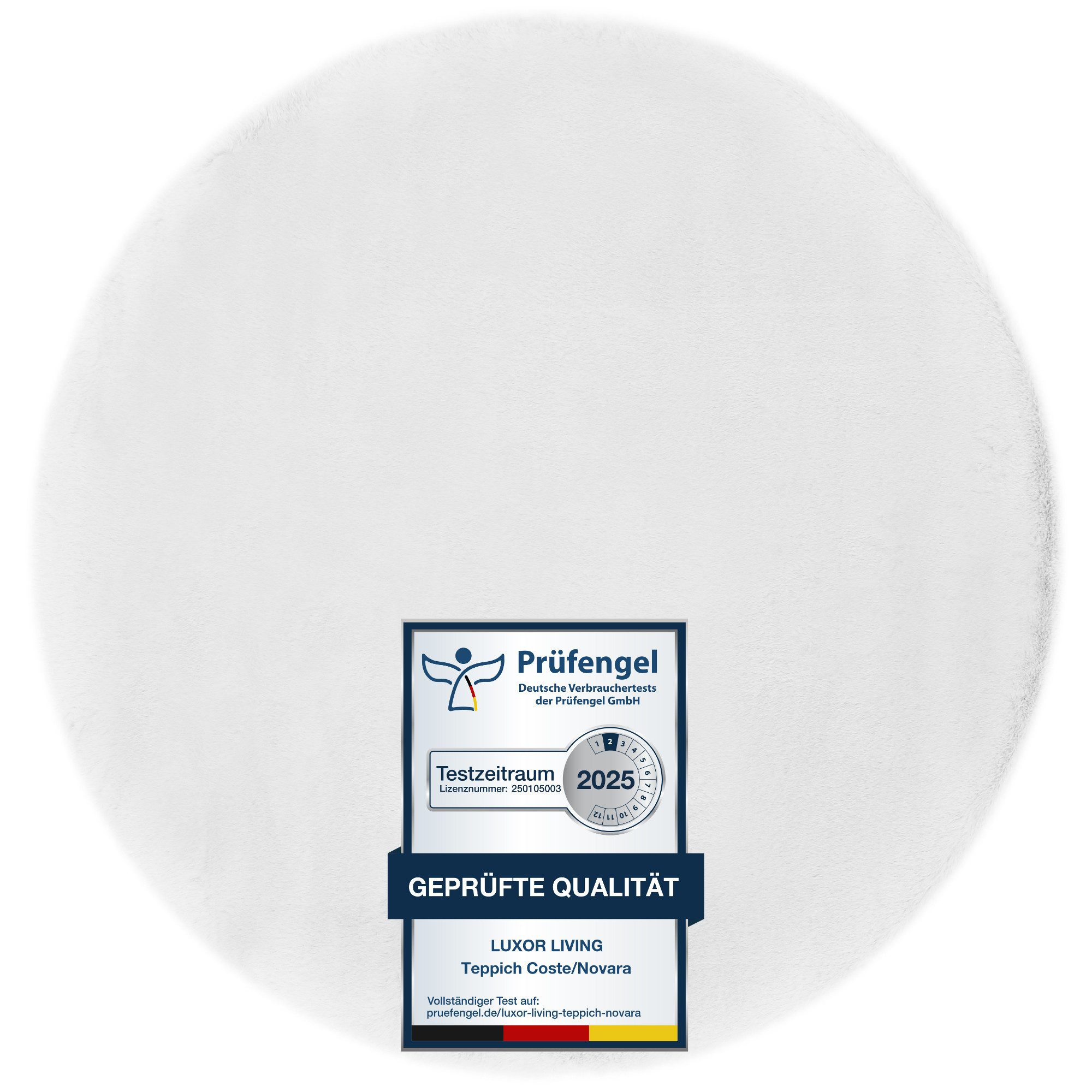LUXOR living Fellteppich Novara, rund, Höhe: 30 mm, Kunstfell, Kaninchenfell-Haptik, besonders weicher Hochflor