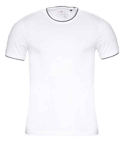 MARVELIS T-Shirt »T-Shirt - Casual Fit - Rundhals - Einfarbig - Weiß« (1-tlg) Quick-Dry