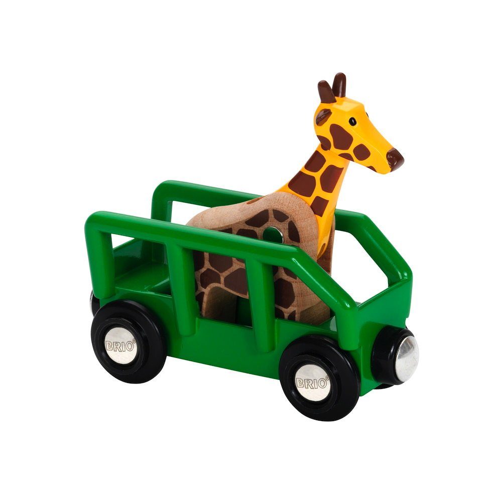BRIO® Spielzeugeisenbahn-Lokomotive Brio World Eisenbahn Waggon Giraffenwagen 2 Teile 33724