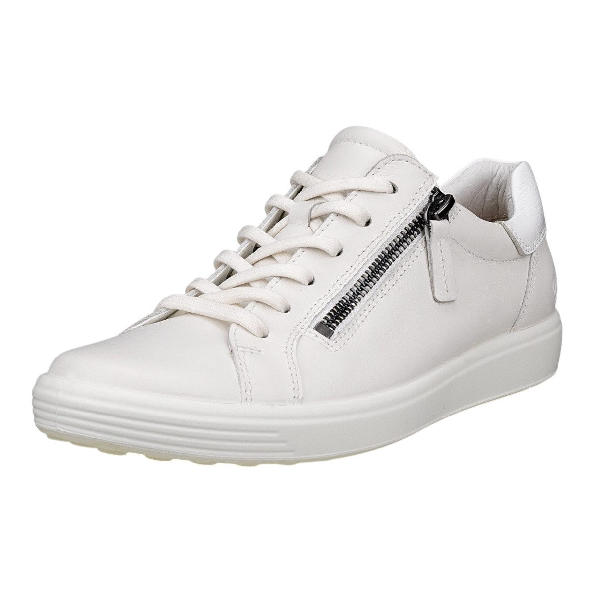 Ecco Soft 7 Side Zip Lace (Premium-Vollnarbenleder) weiss Damen Sneaker günstig online kaufen