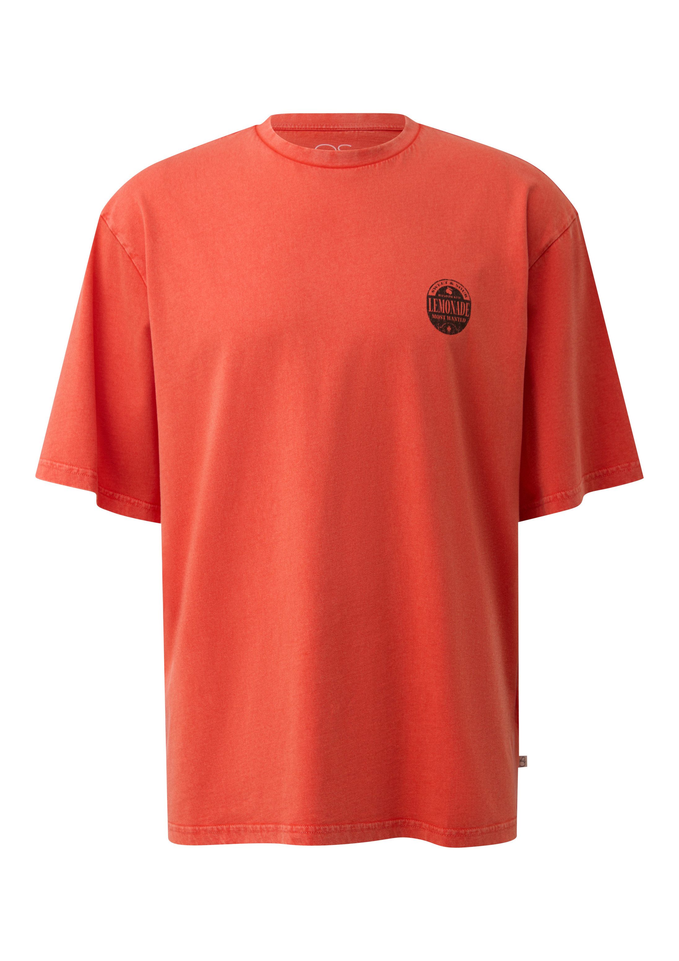 QS Kurzarmshirt T-Shirt Gewaschenes T-Shirt im Relaxed Fit