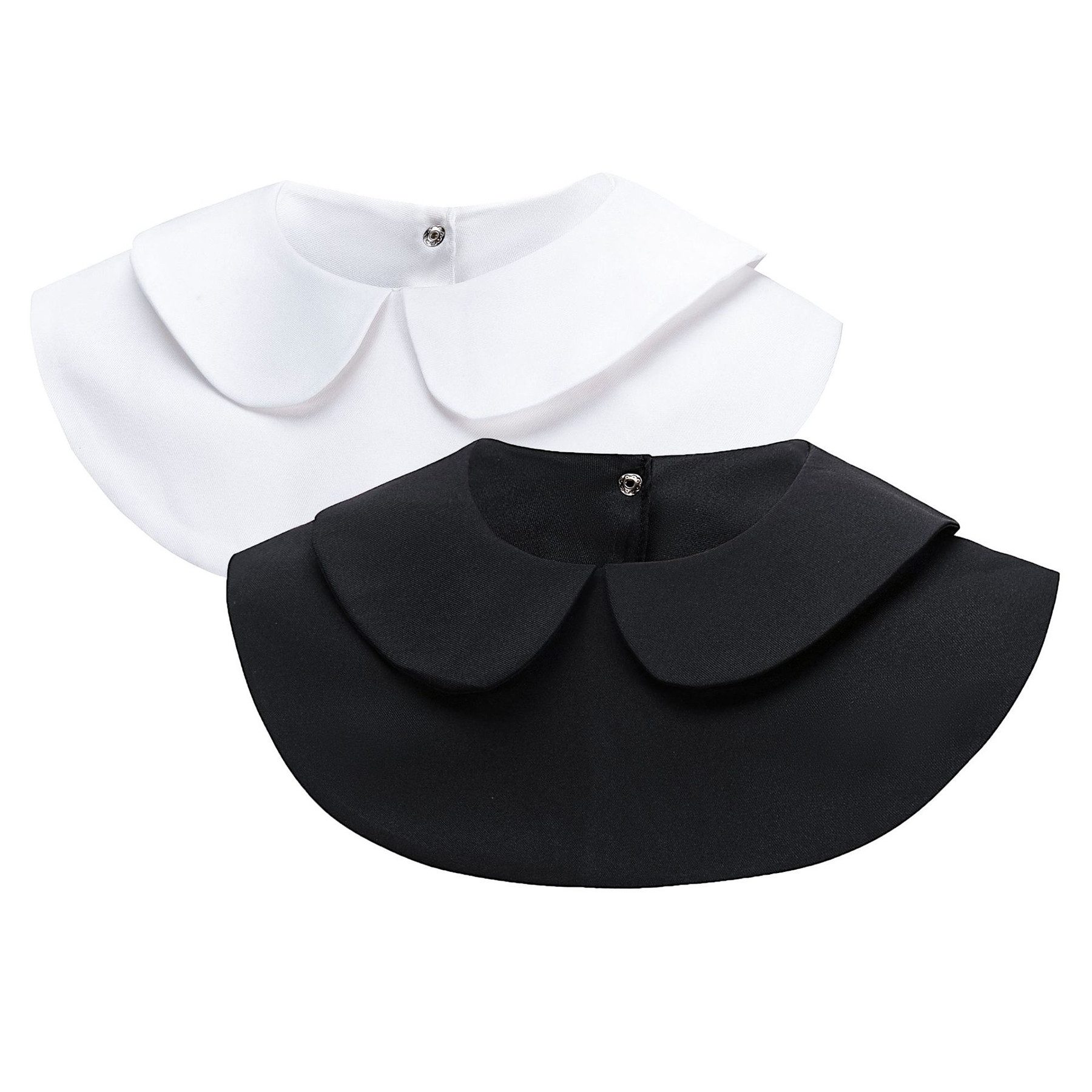 Mutig Wickelbluse 2 Stück Abnehmbare Kragen Damen Halb Falsche Hemdkragen Dickey Tops (Hälfte Shirt Bluse Damen Blusenkragen Chiffon Peterpan Kragen, Dickey, Kragen, Detachable Collar, Fake Collar, Blusenkragen, Einsatz) für Pullover Kragenlose Kleidung