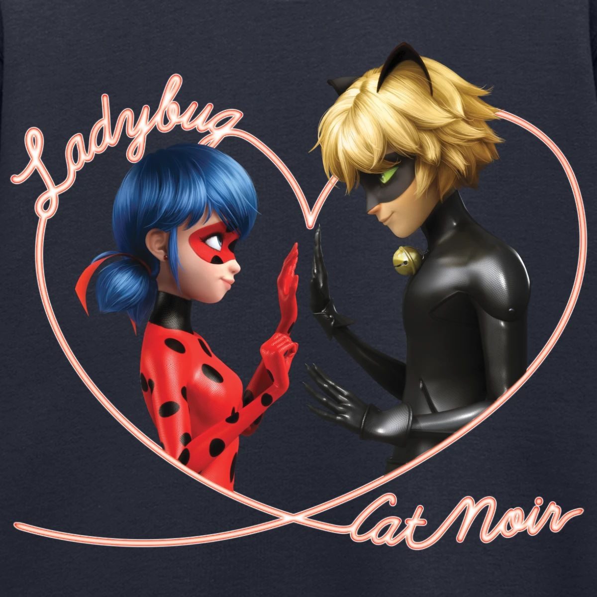 Spreadshirt Sweatshirt Miraculous Ladybug Und Cat Noir Herz Kinder Premium Pullover (1-tlg)