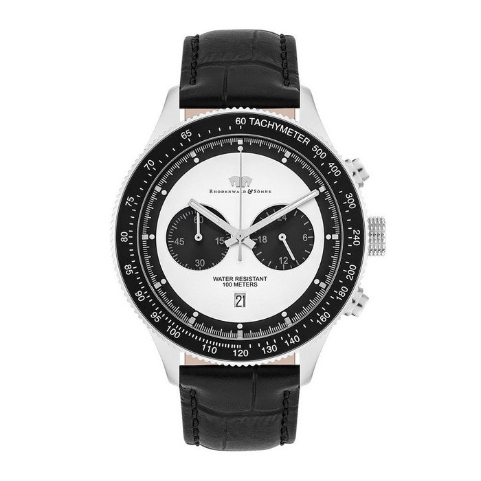 Rhodenwald & Söhne Chronograph Race Master schwarz Armband aus Echtleder QN10146