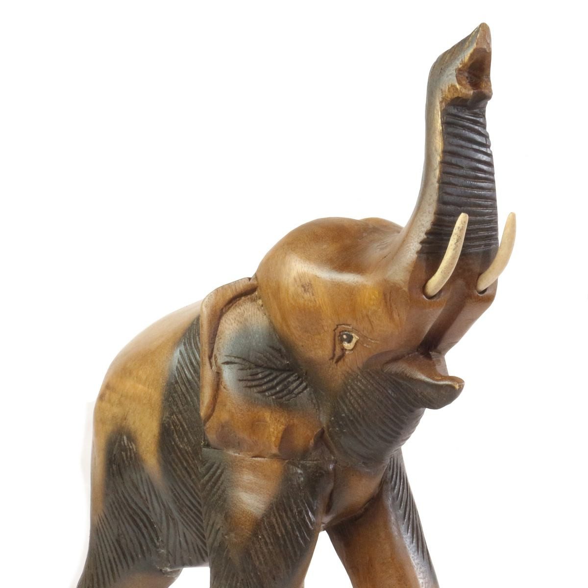 Oriental Galerie Dekofigur Elefant Skulptur Rüssel oben Braun 38 cm (1 St), günstig online kaufen