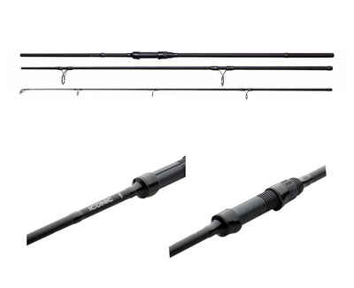 DAM Fishing Karpfenrute Iconic Carp 12" 13" 3,60m 3,90m 3,50lbs 3-teilig Karpfenrute, DPS-Rollenhalter mit schwarzen Halterungen