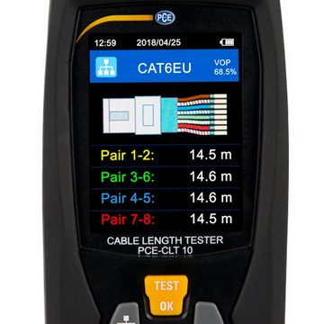 PCE Instruments Kabellängenmessgerät Kabellängenmesser PCE-CLT Installationskabel, für bis zu 99 Kabeltypen