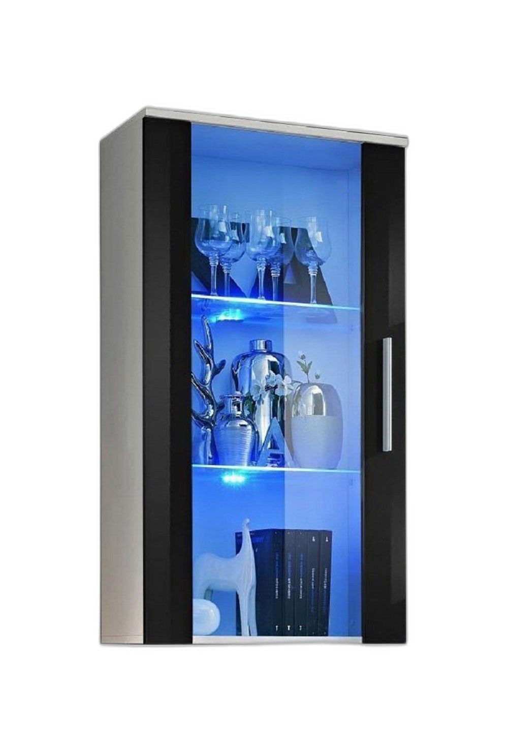Xlmoebel Hängevitrine Weißer Vitrinenschrank aus Holz für modernes Wohnzimmerdesign (1-St., 1x Hänge Vitrine) Hergestellt in Europa