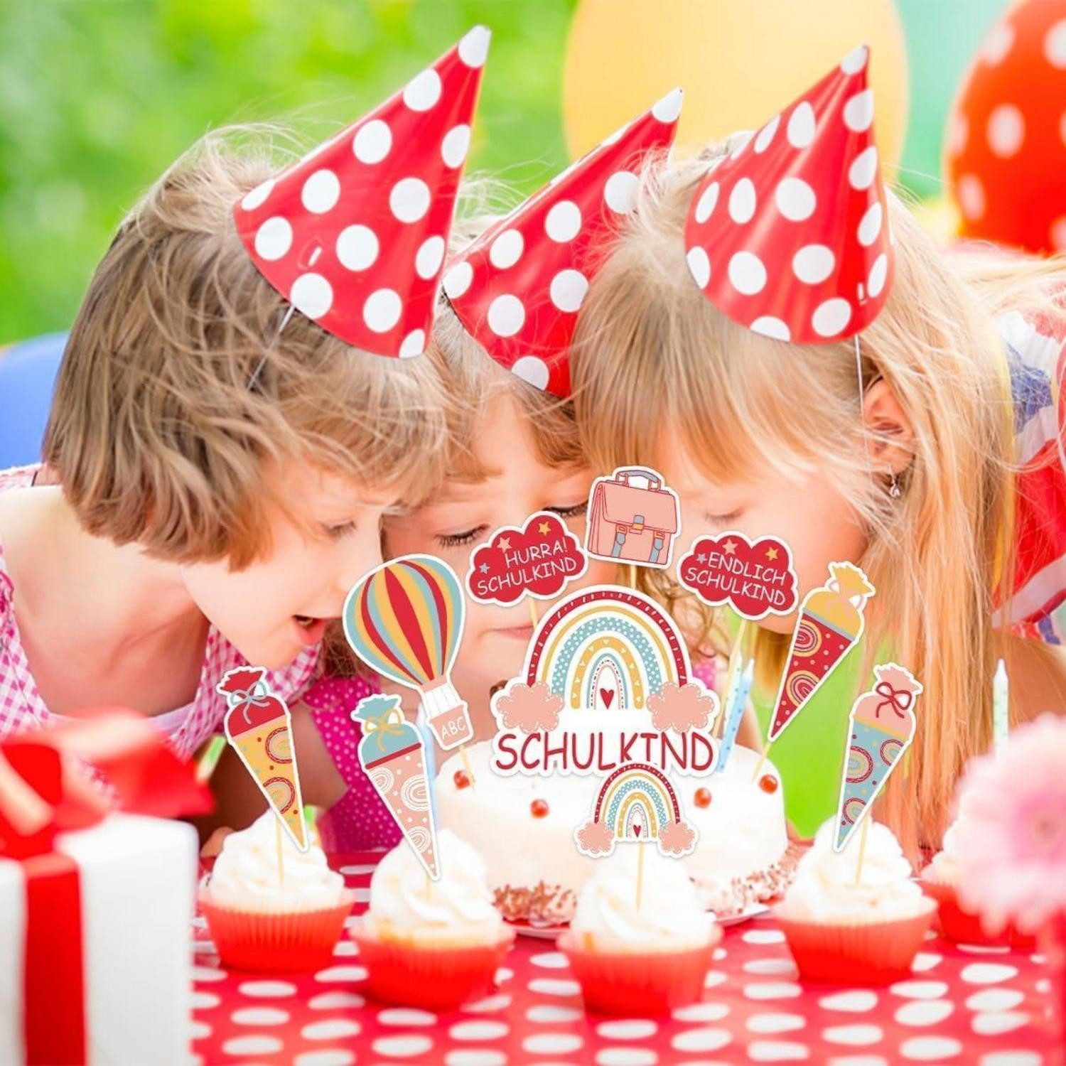 LuxusKollektion Sticker Tortendeko Einschulung Mädchen 13-tlg. ABC Kuchendeko 2024
