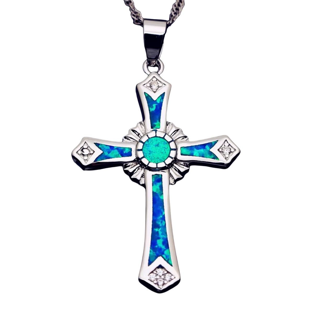 ELLAWIL Kette mit Anhänger Halskette Edelstahlkette Schlangenkette mit Kreu günstig online kaufen