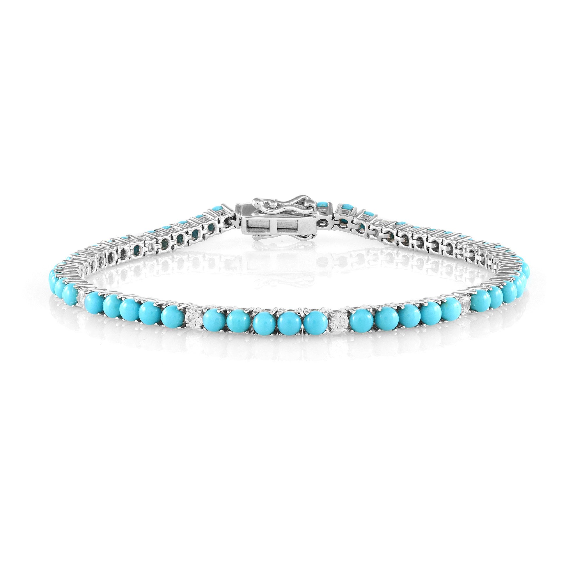 Silberarmband Cavill Armband Sterlingsilber rhodiniert mit 4,95 ct Türkis