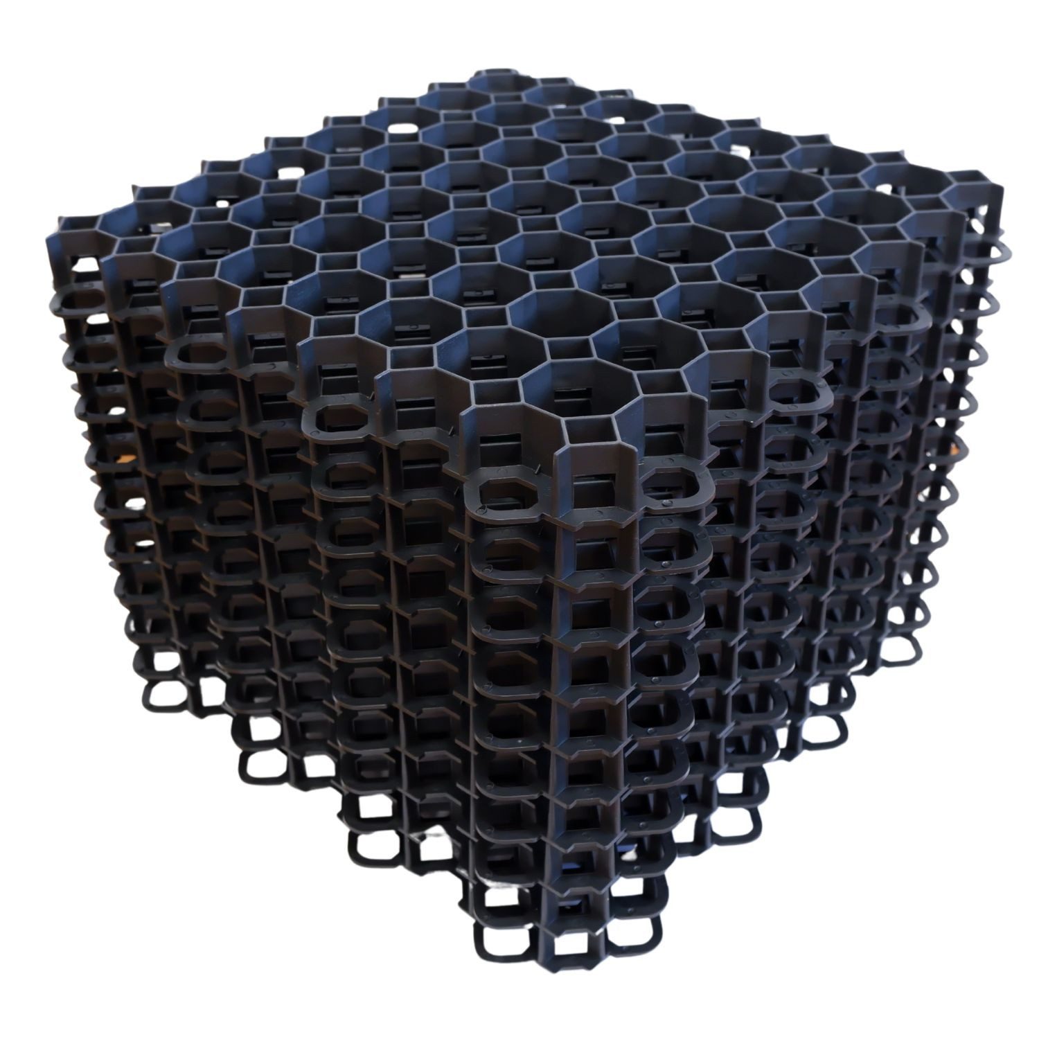 ViD Rasengitter 10 Stück Rasenwaben 50x50x4 cm Schwarz