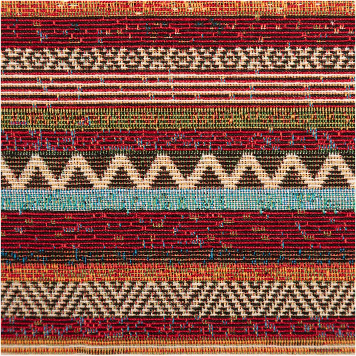 SCHÖNER LEBEN. Stoff Gobelin Stoff Meterware Dekostoff Terrawave Streifen orange bunt 150cm, pflegeleicht