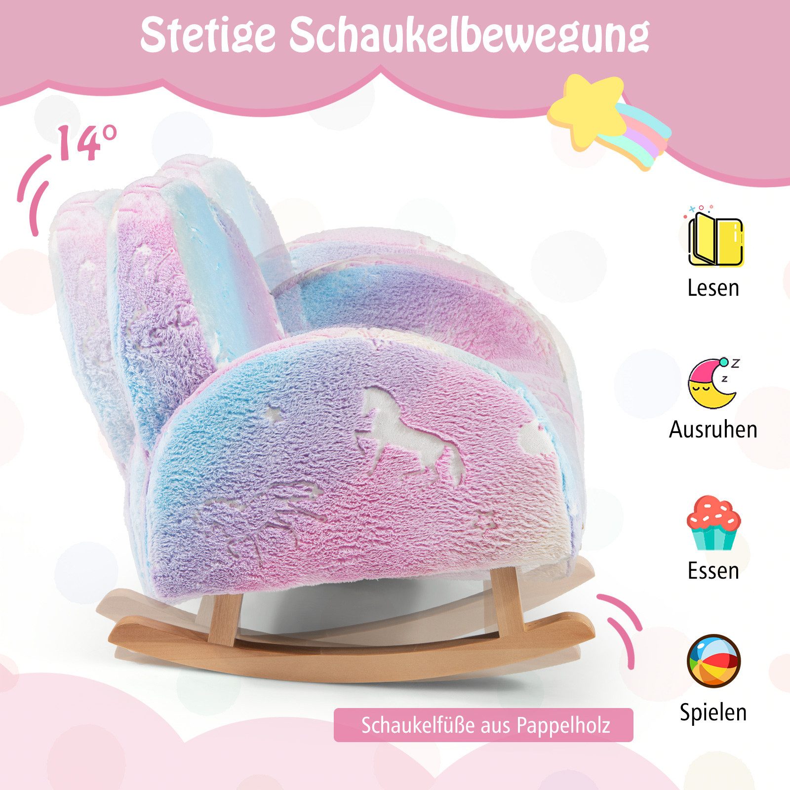 COSTWAY Kindersessel Schaukelstuhl, bis 45 kg günstig online kaufen